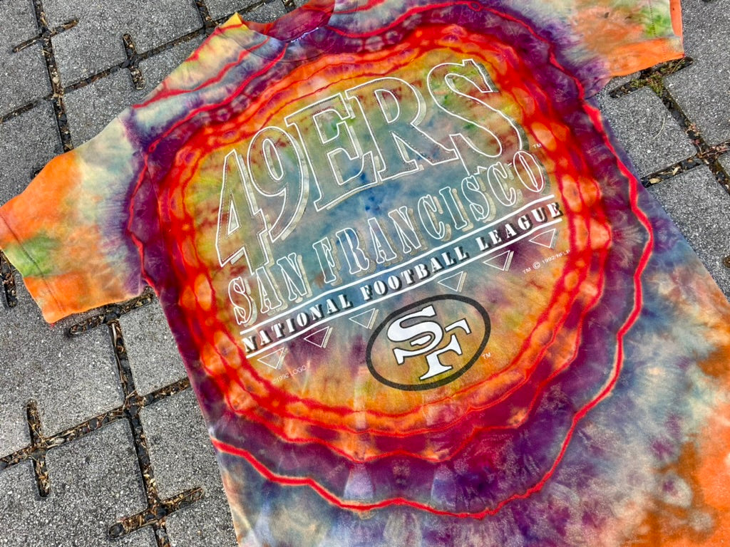 Vintage 49ers Rainbow Tie Dye/Reverse Tee (Small)