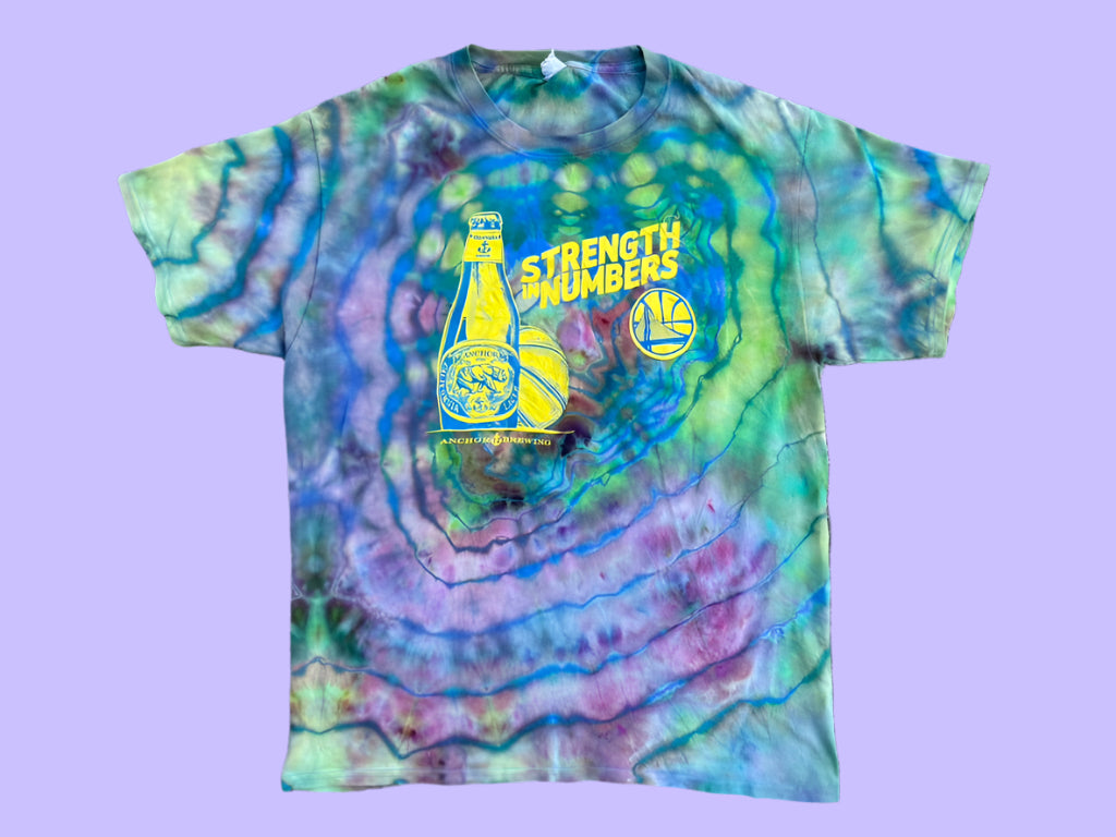 Jewel-Tone Tie Dye Golden State Warriors X Anchor Steam "Strength In Numbers" Tee