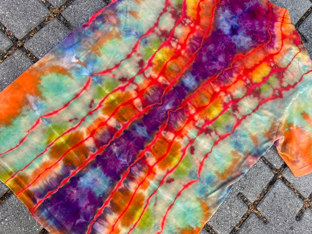 Vintage 49ers Rainbow Tie Dye/Reverse Tee (Small)