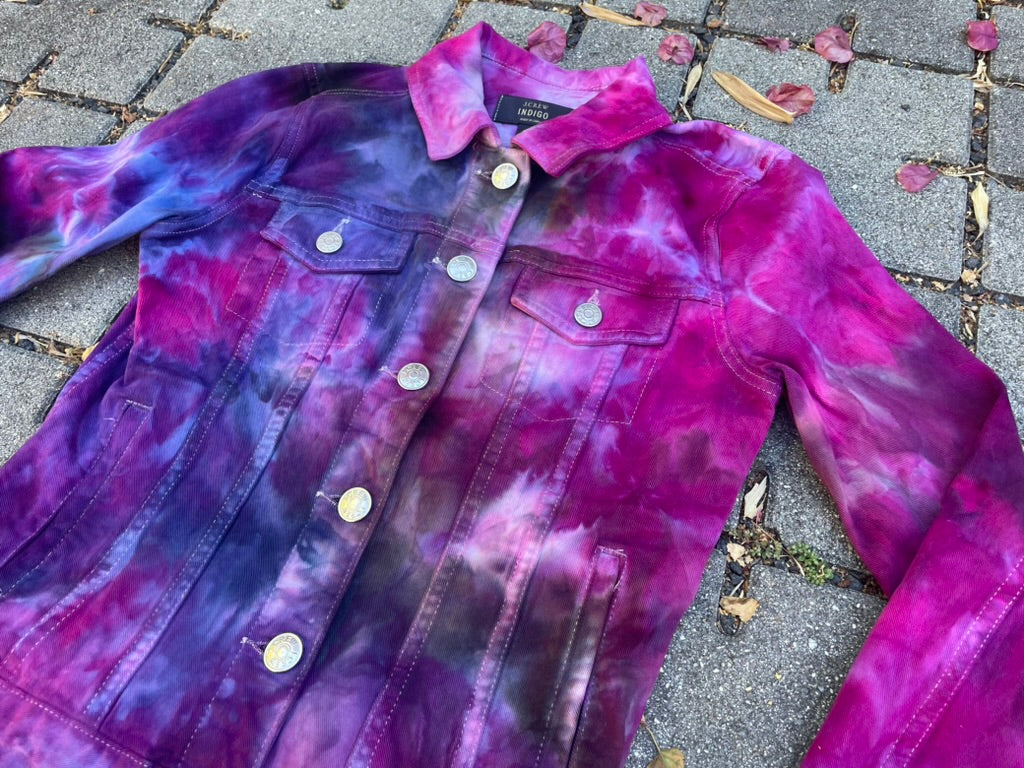 Tie Dye Women's J Crew Purple Denim Jacket (XS)