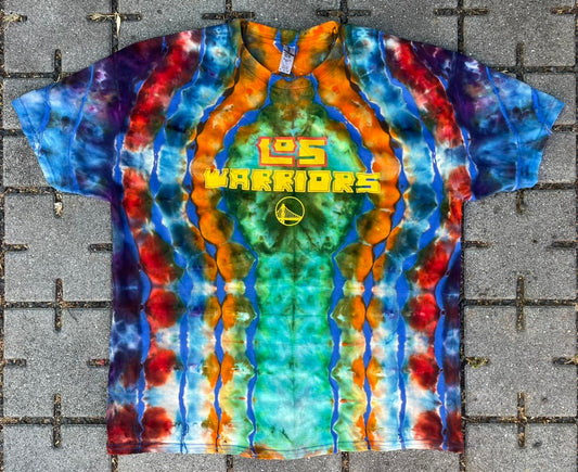 Rainbow Tie Dye Golden State Warriors "Los Warriors" Tee (XL)