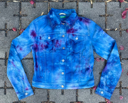 Tie Dye Women's United Colors of Benetton Blue Denim Jacket (Medium)