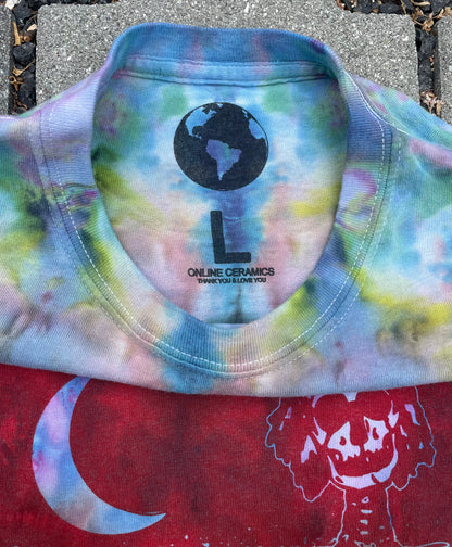 Jewel-Tone Tie Dye Online Ceramics "The Pumpkin Man" Tee (Large)