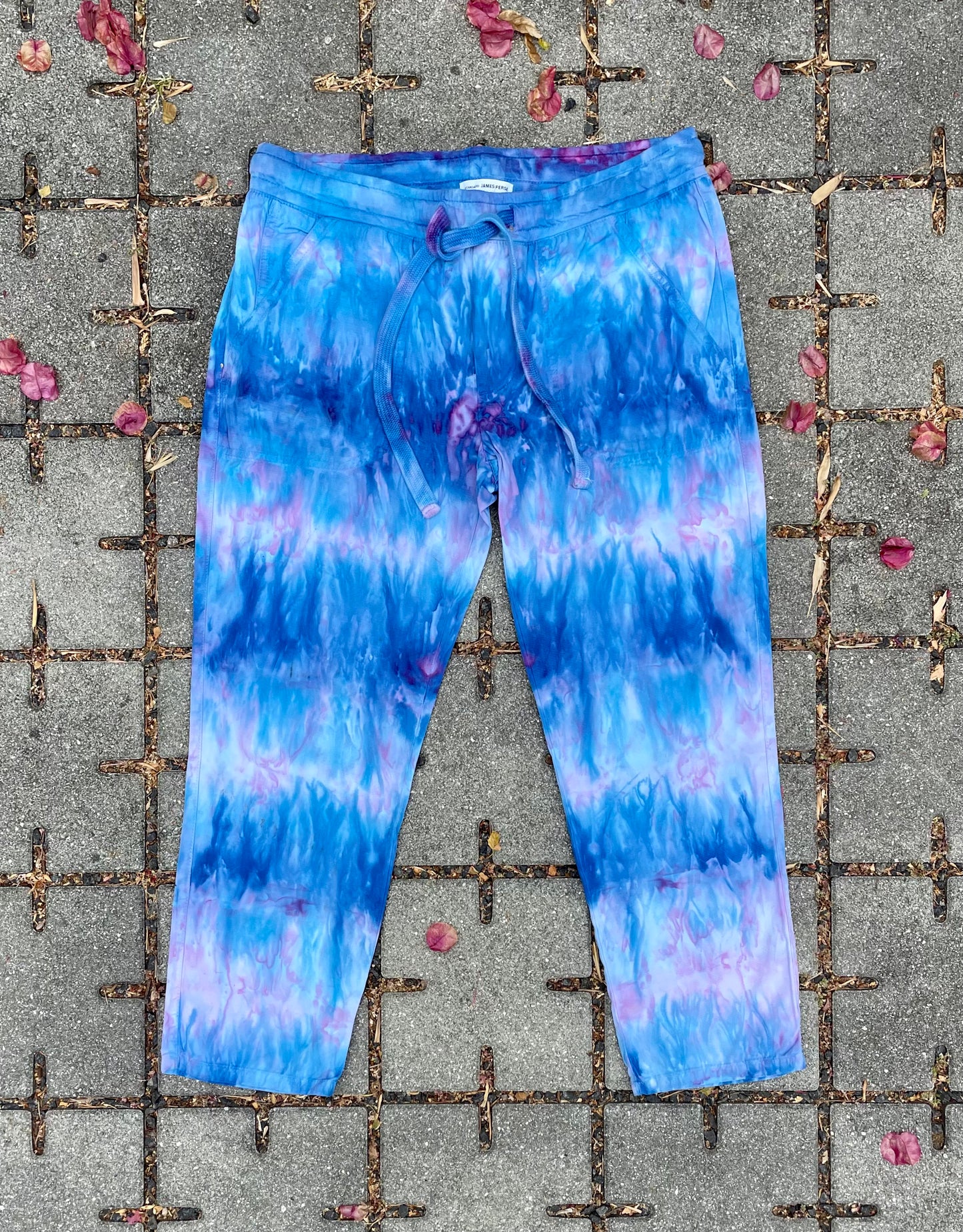 Tie Dye Women's James Perse 3/4 Length Linen Pants (Size 2)