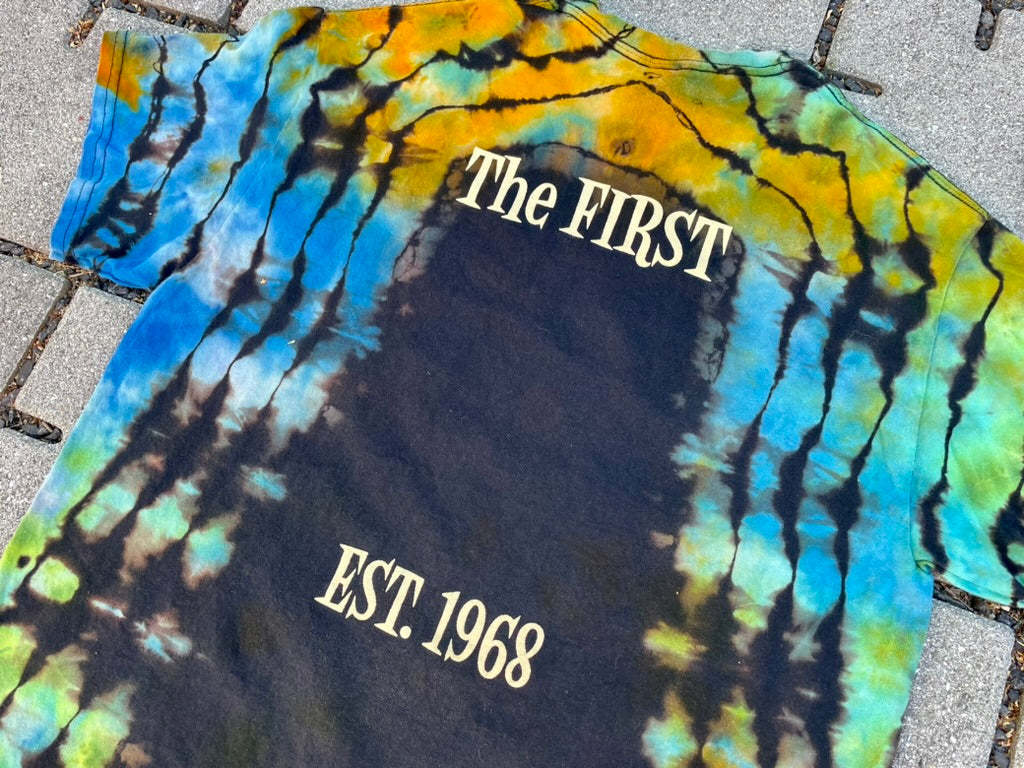 Tie Dye Blue/Green/Orange San Francisco State African Studies Department Tee (Medium)