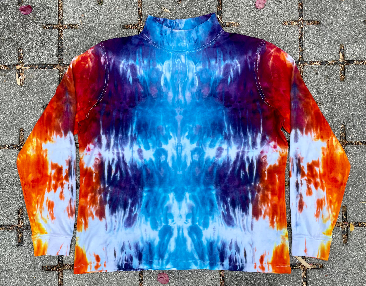 Sunset Tie Dye Women's Turtleneck Sweater (Large)