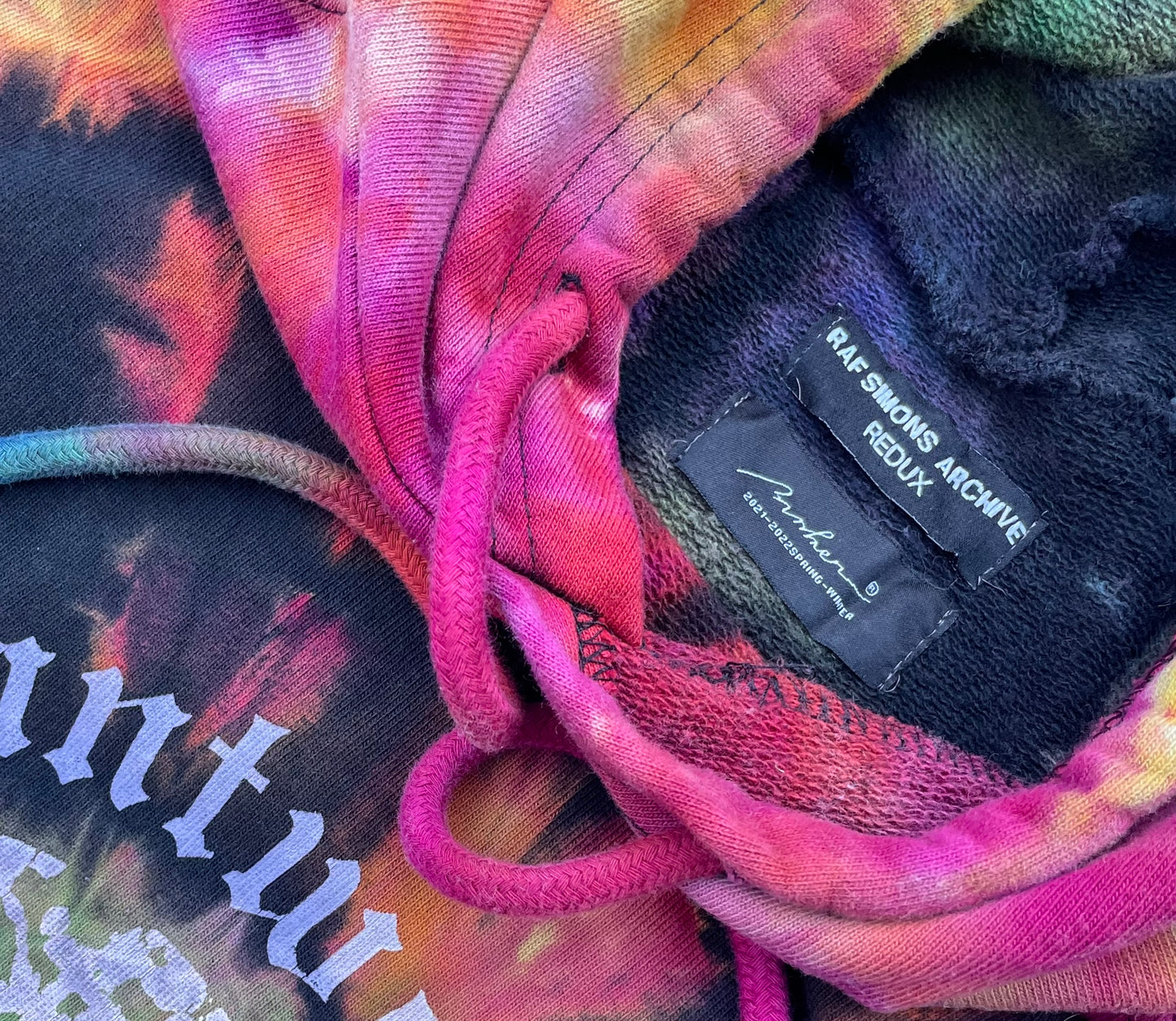 Rainbow Tie Dye Antwerp Belgium Raf SImons Archive Redux Hoodie (Medium)