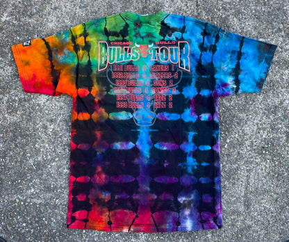 Vintage Rainbow Tie Dye Chicago Bulls 1998 Bulls Tour Championship Tee (Large)