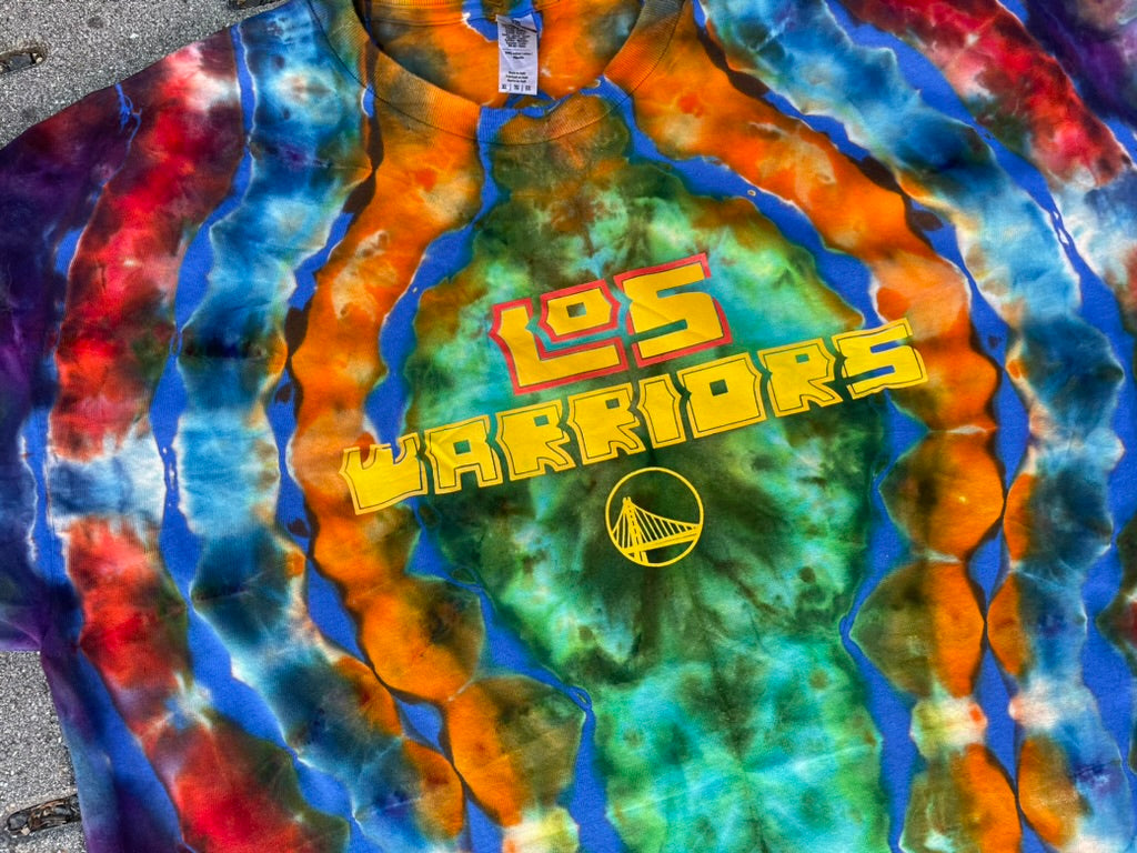 Rainbow Tie Dye Golden State Warriors "Los Warriors" Tee (XL)