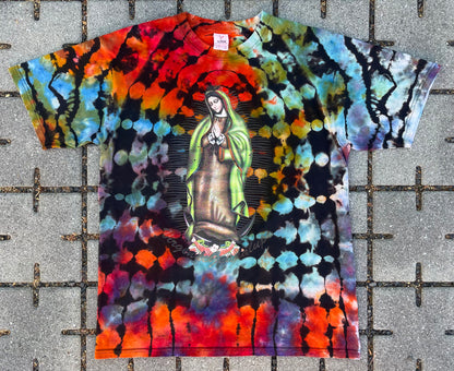 Rainbow Tie Dye Virgen de Guadalupe Tee