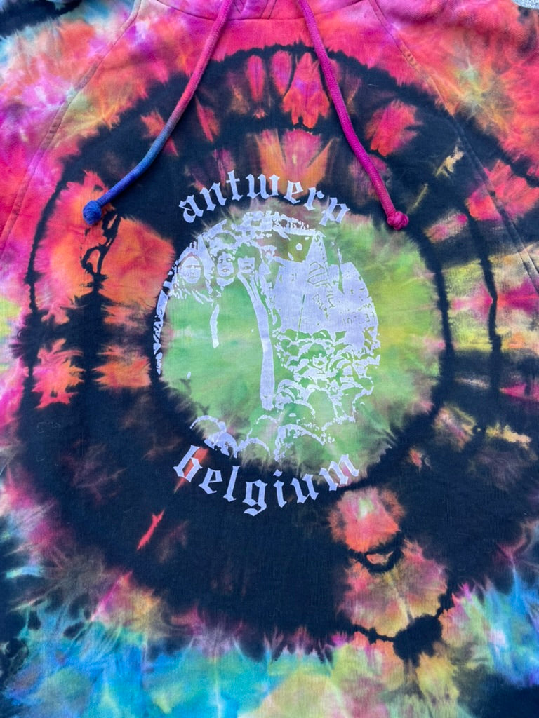 Rainbow Tie Dye Antwerp Belgium Raf SImons Archive Redux Hoodie (Medium)