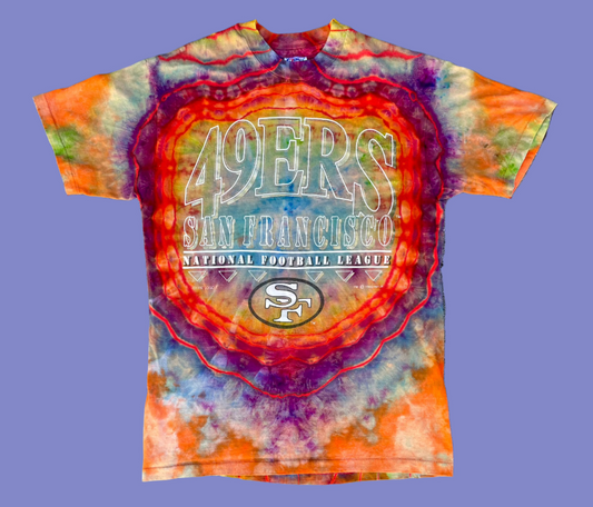 Vintage 49ers Rainbow Tie Dye/Reverse Tee (Small)