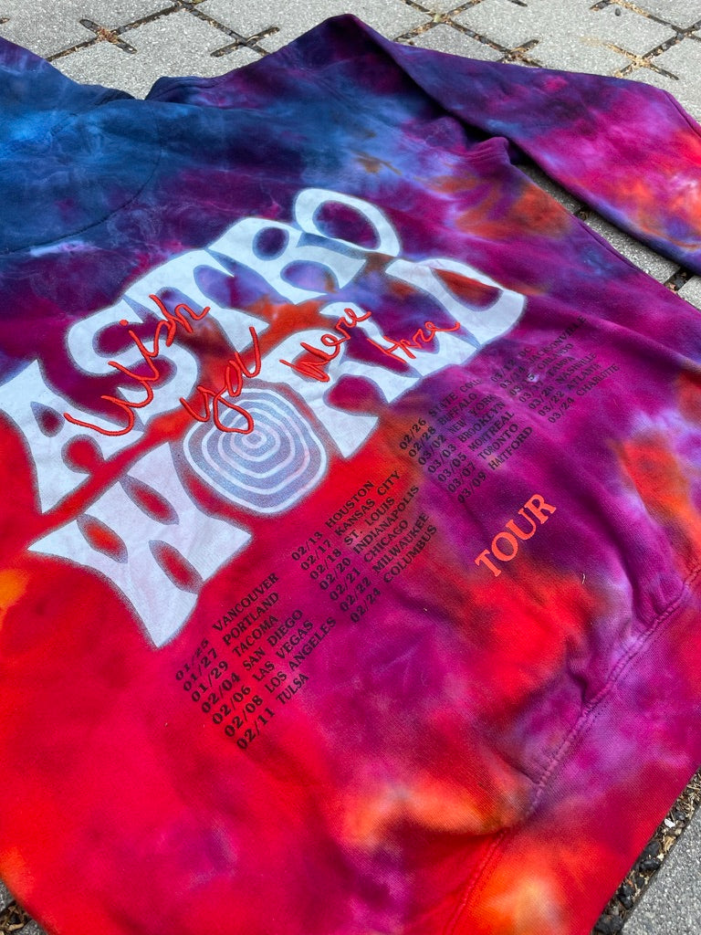 Sunset Tie Dye Astroworld 2018 Tour "Wish You Were Here" Hoodie