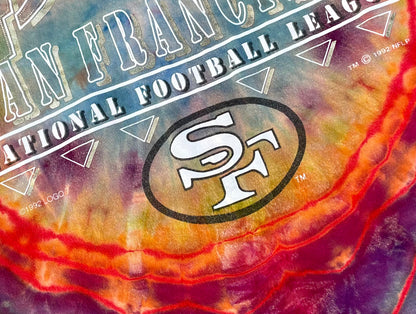 Vintage 49ers Rainbow Tie Dye/Reverse Tee (Small)