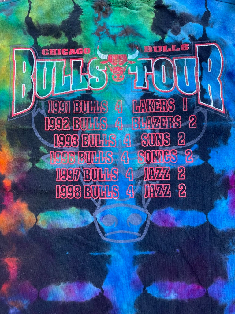 Vintage Rainbow Tie Dye Chicago Bulls 1998 Bulls Tour Championship Tee (Large)