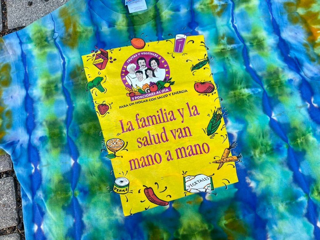 Tie Dye Blue/Green/Orange "La familia y la salud" Tee