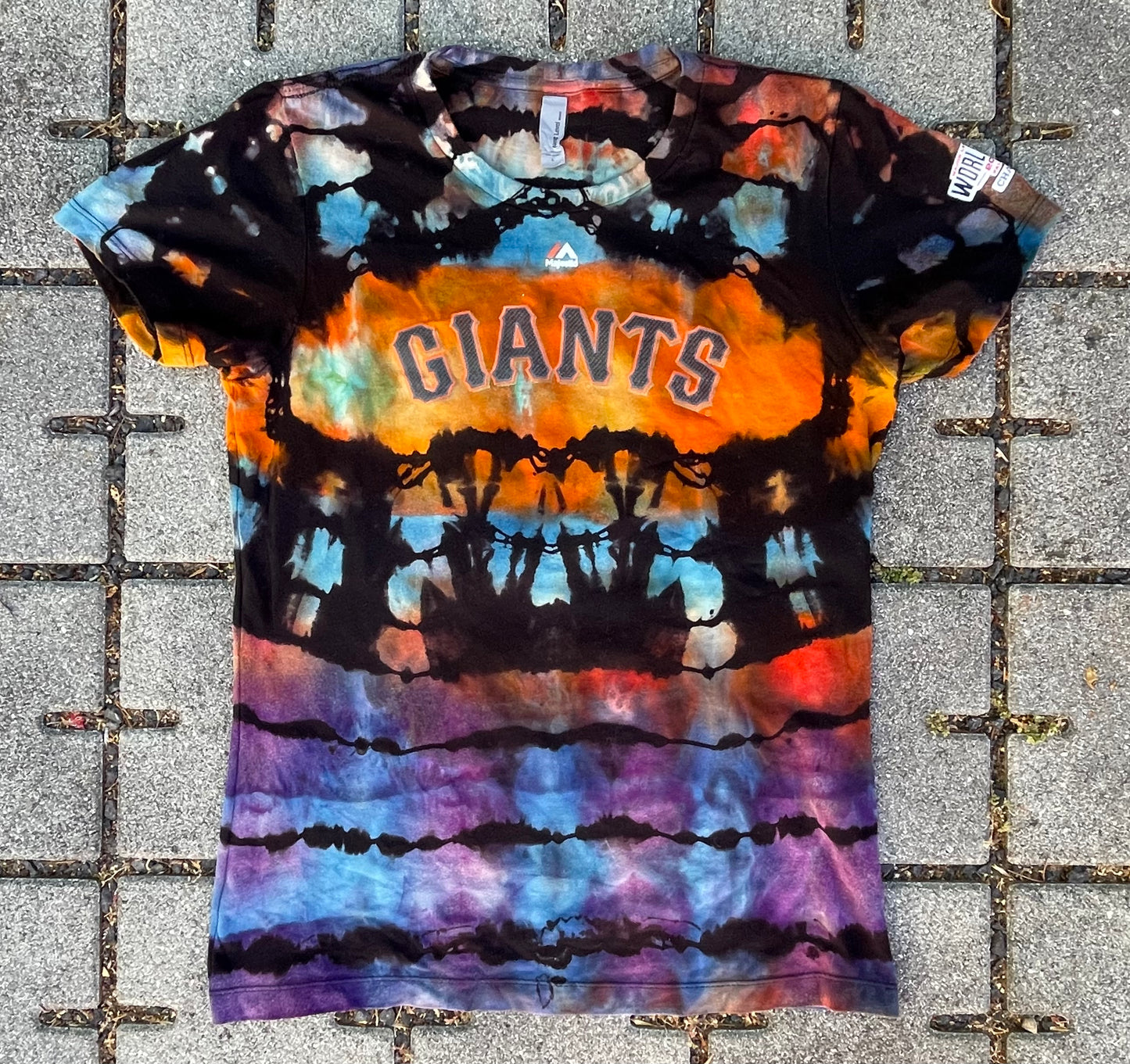 Sunset Tie Dye SF Giants Joe Panik Women's Tee (Large)