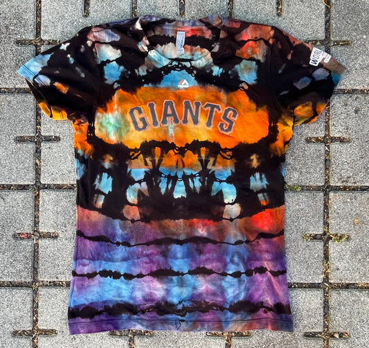 Sunset Tie Dye SF Giants Joe Panik Women's Tee (Large)