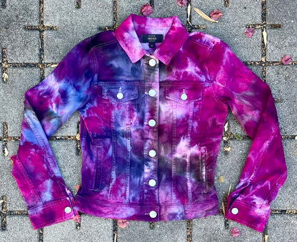 Tie Dye Women's J Crew Purple Denim Jacket (XS)