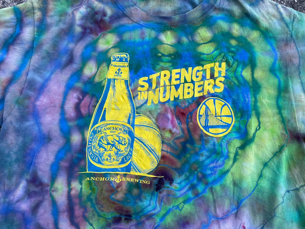 Jewel-Tone Tie Dye Golden State Warriors X Anchor Steam "Strength In Numbers" Tee