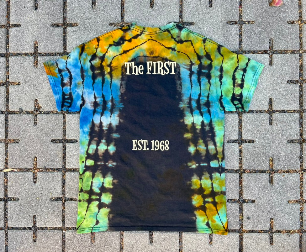 Tie Dye Blue/Green/Orange San Francisco State African Studies Department Tee (Medium)