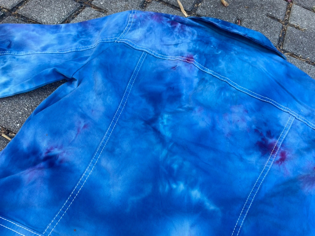 Tie Dye Women's United Colors of Benetton Blue Denim Jacket (Medium)