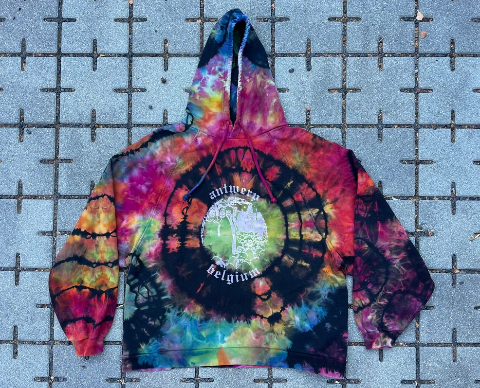 Rainbow Tie Dye Antwerp Belgium Raf SImons Archive Redux Hoodie (Medium)